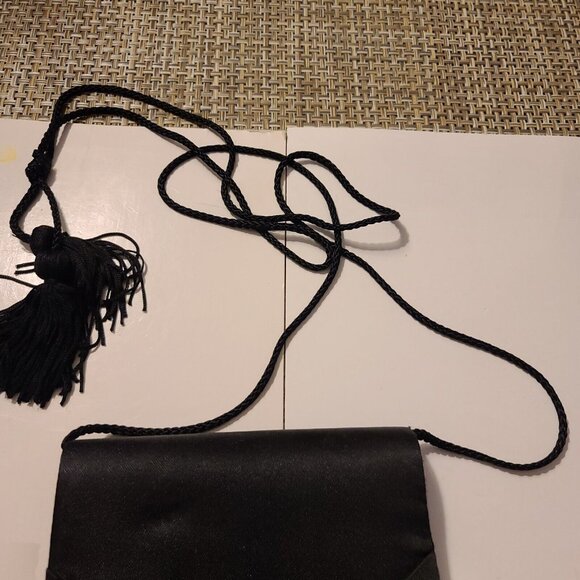 Vintage La Regale Small Black Satin Bag - Picture 2 of 4